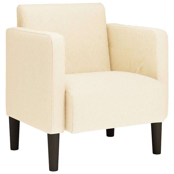 vidaXL Rozkl&aacute;dac&iacute; křeslo s područkami kr&eacute;mov&aacute; 54cm man&scaron;estrov&aacute; tkanina