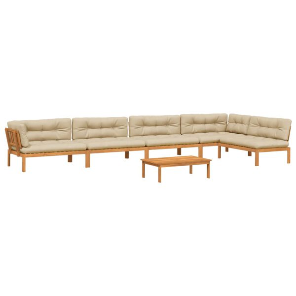 vidaXL 6dílná zahradní paletová sedací souprava podušky masivní akácie