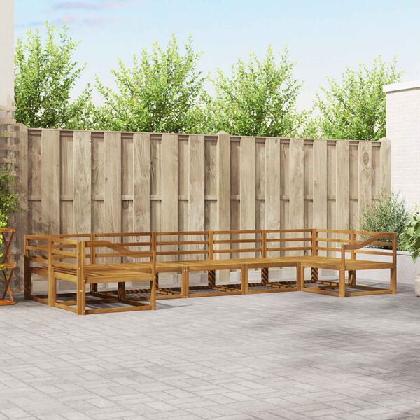 vidaXL Venkovn&iacute; pohovkov&aacute; souprava 7 pcs Př&iacute;rodn&iacute;