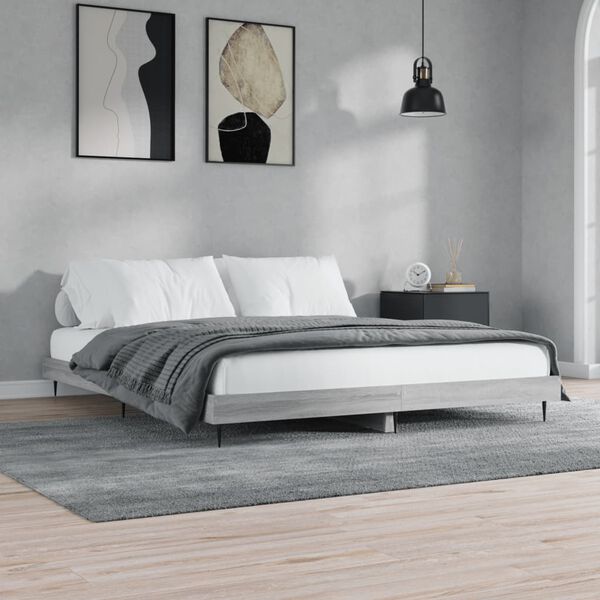 vidaXL R&aacute;m postele bez matrace Grey Sonoma 180x200cm kompozitn&iacute; dřevo
