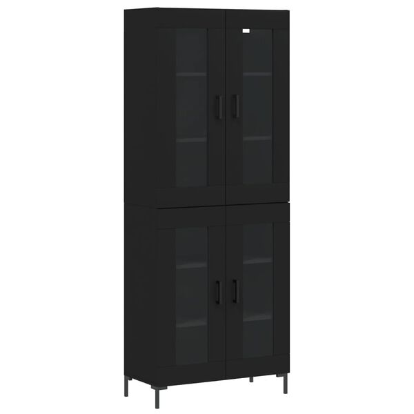 vidaXL Skř&iacute;ň highboard čern&aacute; 69,5 x 34 x 180 cm kompozitn&iacute; dřevo