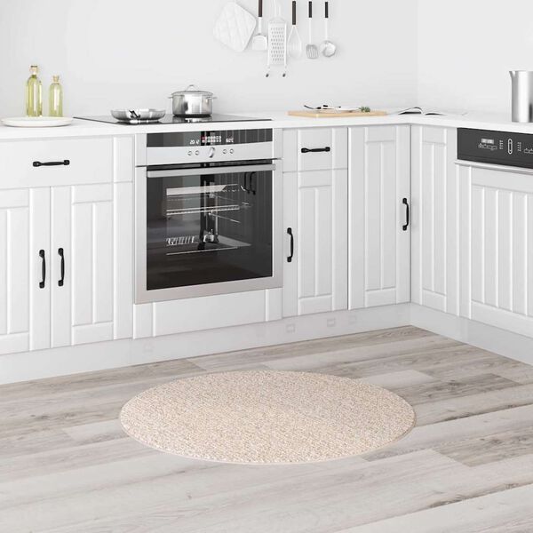 vidaXL Protiskluzový Shaggy koberec Krémová 90 x 90 cm PP