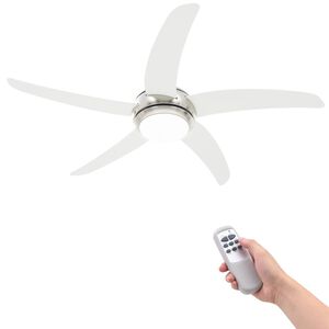 vidaXL Ozdobn&yacute; stropn&iacute; ventil&aacute;tor se světlem 128 cm b&iacute;l&yacute;