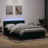 vidaXL Box spring postel s matrac&iacute; a LED tmavě zelen&aacute; 160x210 cm samet