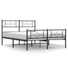 vidaXL Kovov&yacute; r&aacute;m postele bez matrace s nožn&iacute;m čelem čern&yacute; 160x200 cm
