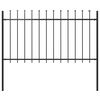 vidaXL Zahradn&iacute; plot Woerden s kop&iacute;m nahoře ocelov&yacute; 181 x 100 cm čern&yacute;
