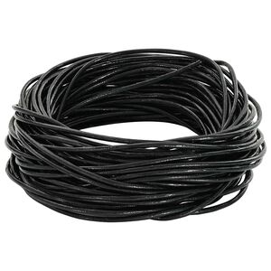 vidaXL Kožen&yacute; prov&aacute;zek Čern&aacute; &Oslash;1 mm x 5 m Kůže