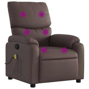 vidaXL Mas&aacute;žn&iacute; polohovac&iacute; křeslo hněd&eacute; uměl&aacute; kůže
