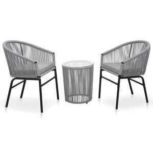 vidaXL 3d&iacute;ln&yacute; bistro set s podu&scaron;kami PE ratan &scaron;ed&yacute;