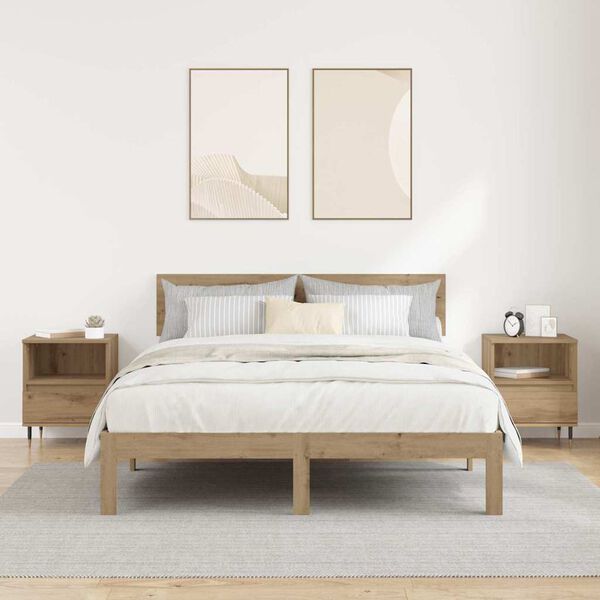 vidaXL Nočn&iacute; skř&iacute;ňka se z&aacute;suvkou 2 pcs Artisanov&yacute; dub 40 x 35 x 50 cm