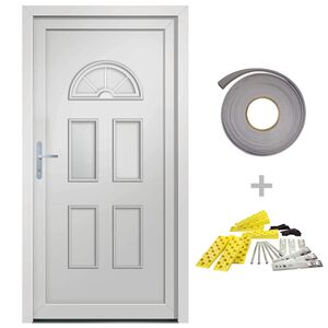 vidaXL Vchodov&eacute; dveře b&iacute;l&eacute; 88 x 190 cm PVC