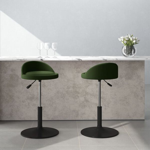 vidaXL Otočn&eacute; j&iacute;deln&iacute; židle 2 ks tmavě zelen&eacute; samet