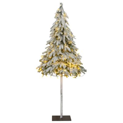 vidaXL Umělý vánoční stromek s 300 LED zasněžený 210 cm