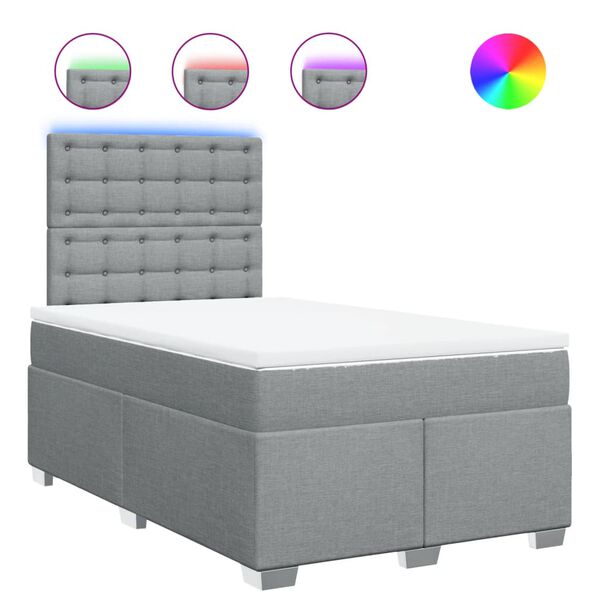 vidaXL Box spring postel s matrac&iacute; světle &scaron;ed&aacute; 120 x 200 cm textil