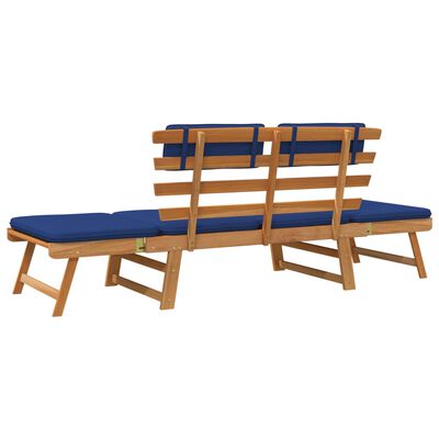 vidaXL Zahradní lavice s poduškami 2-v-1 190 cm masivní akáciové dřevo