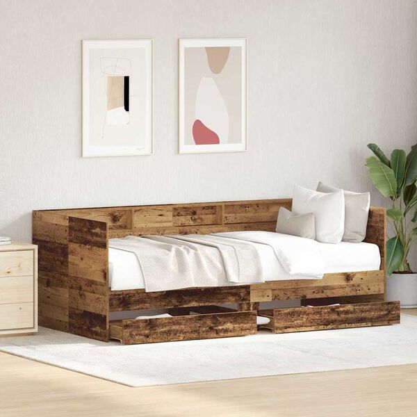 vidaXL Daybed s čelo Star&eacute; dřevo 100 x 200 cm kompozitn&iacute; dřevo