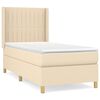 vidaXL Box spring postel s matrac&iacute; kr&eacute;mov&aacute; 90x190 cm textil