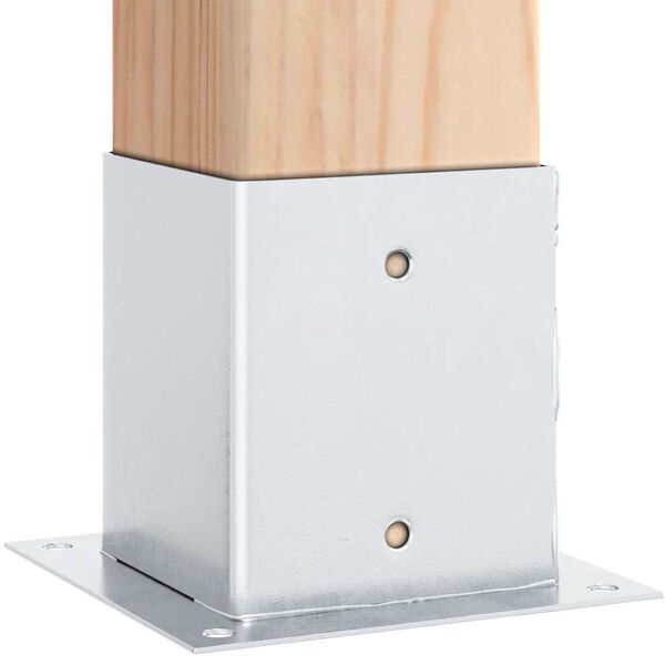 vidaXL Podstavce pro sloupky čtvercové 4 ks Stříbrná Pozinkovaná ocel