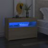 vidaXL Nočn&iacute; stolek LED osvětlen&iacute; dub sonoma 60x35x40 kompozitn&iacute; dřevo