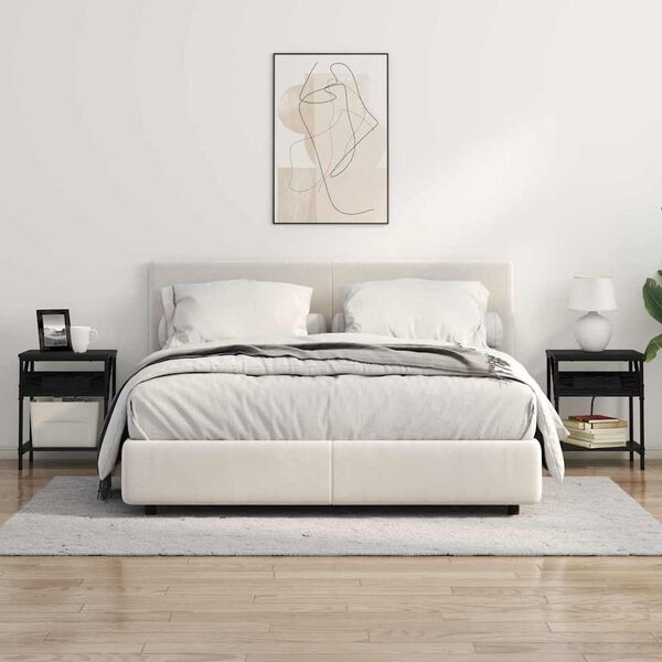 vidaXL Nočn&iacute; skř&iacute;ňka Čern&yacute; dub 38 x 30 x 48 cm kompozitn&iacute; dřevo