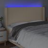 vidaXL Čelo postele s LED kr&eacute;mov&eacute; 183 x 16 x 118/128 cm textil