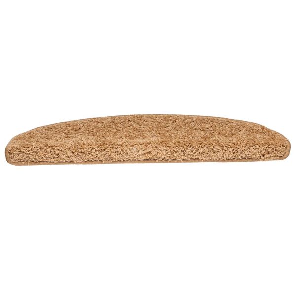 vidaXL Schodov&eacute; rohože 15 ks 65 x 21 x 4 cm b&eacute;žov&eacute;, půlkulat&eacute;, velk&eacute;