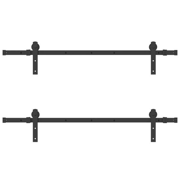 vidaXL Sada příslušenství pro posuvné dveře 305 cm ocelová černá