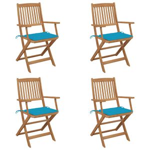 vidaXL Skl&aacute;dac&iacute; zahradn&iacute; židle s podu&scaron;kami 4 ks masivn&iacute; ak&aacute;ciov&eacute; dřevo