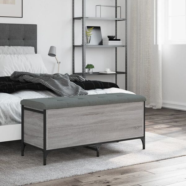 vidaXL &Uacute;ložn&aacute; lavice &scaron;ed&aacute; sonoma 102 x 42 x 45 cm kompozitn&iacute; dřevo