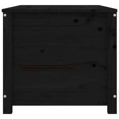 vidaXL Úložný box černý 110 x 50 x 45,5 cm masivní borové dřevo