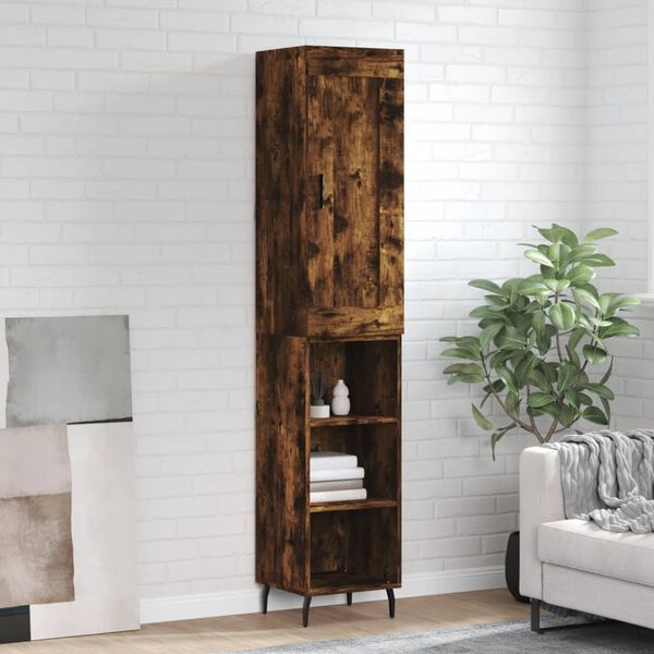 vidaXL Skř&iacute;ň highboard kouřov&yacute; dub 34,5 x 34 x 180 cm kompozitn&iacute; dřevo
