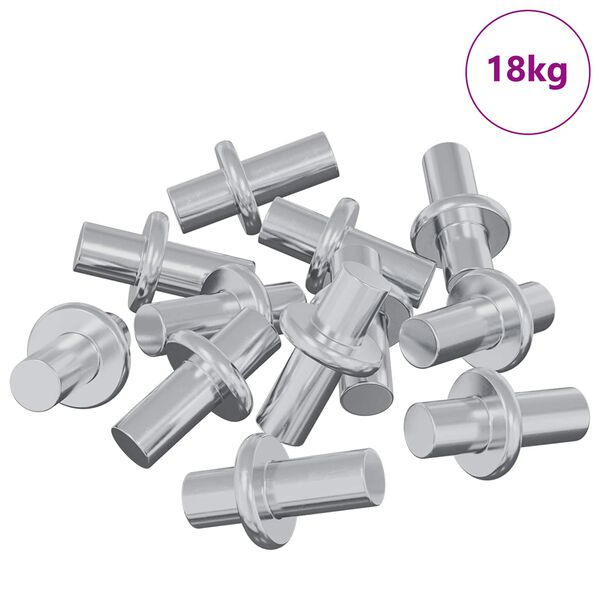 vidaXL Policejn&iacute; h&aacute;ček 4500 pcs Stř&iacute;brn&aacute; 8,6 x 8,6 x 14,6 mm Ocel