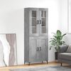 vidaXL Skř&iacute;ň highboard betonově &scaron;ed&aacute; 69,5x34x180 cm kompozitn&iacute; dřevo