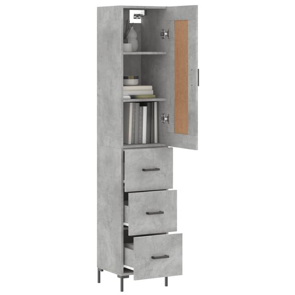 vidaXL Skříň highboard betonově šedá 34,5x34x180 cm kompozitní dřevo