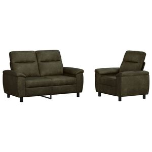 vidaXL Set pohovek 2 pcs Arm&aacute;dně zelen&aacute; Uměl&aacute; semi&scaron;ov&aacute; kůže