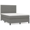 vidaXL Box spring postel s matrac&iacute; tmavě &scaron;ed&yacute; 140 x 190 cm textil