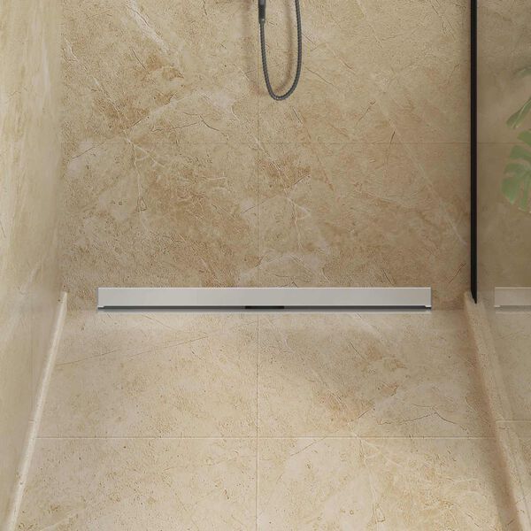 vidaXL N&aacute;stěnn&yacute; sprchov&yacute; odtok Stř&iacute;brn&aacute; 90 cm Nerezov&aacute; ocel 304