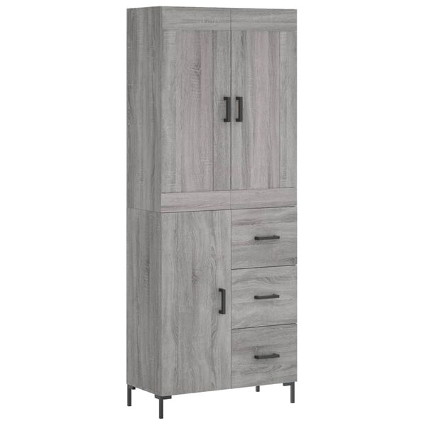 vidaXL Skř&iacute;ň highboard &scaron;ed&aacute; sonoma 69,5 x 34 x 180 cm kompozitn&iacute; dřevo