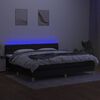 vidaXL Box spring postel s matrac&iacute; a LED čern&aacute; 200x200 cm textil