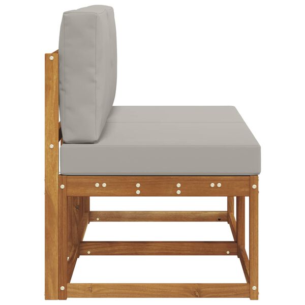 vidaXL 2 Kus Venkovn&iacute; středn&iacute; pohovka Masivn&iacute; ak&aacute;tov&eacute; dřevo Př&iacute;rodn&iacute;