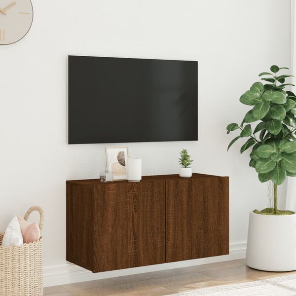 vidaXL TV skř&iacute;ňka n&aacute;stěnn&aacute; hněd&yacute; dub 80 x 30 x 41 cm