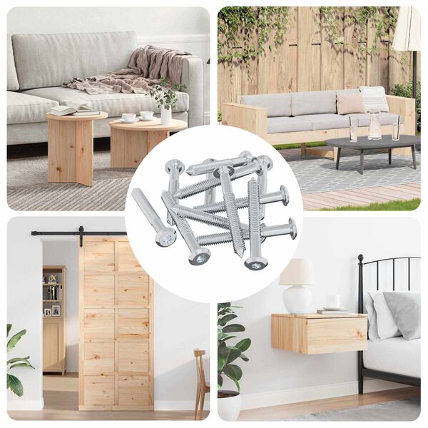 vidaXL &Scaron;roub 1800 pcs Stř&iacute;brn&aacute; M6 x 50 mm Ocel