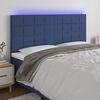 vidaXL Čelo postele s LED modr&eacute; 180x5x118/128 cm textil