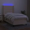 vidaXL Box spring postel s matrac&iacute; a LED kr&eacute;mov&aacute; 90x190 cm textil
