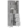 vidaXL Skř&iacute;ň highboard betonově &scaron;ed&aacute; 69,5x34x180 cm kompozitn&iacute; dřevo