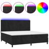 vidaXL Box spring postel s matrac&iacute; a LED čern&aacute; 200x200 cm samet