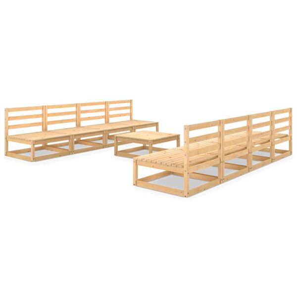 vidaXL 9d&iacute;ln&aacute; zahradn&iacute; sedac&iacute; souprava masivn&iacute; borov&eacute; dřevo