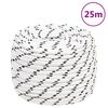 vidaXL Splétané lodní lano bílé 14 mm x 25 m polyester