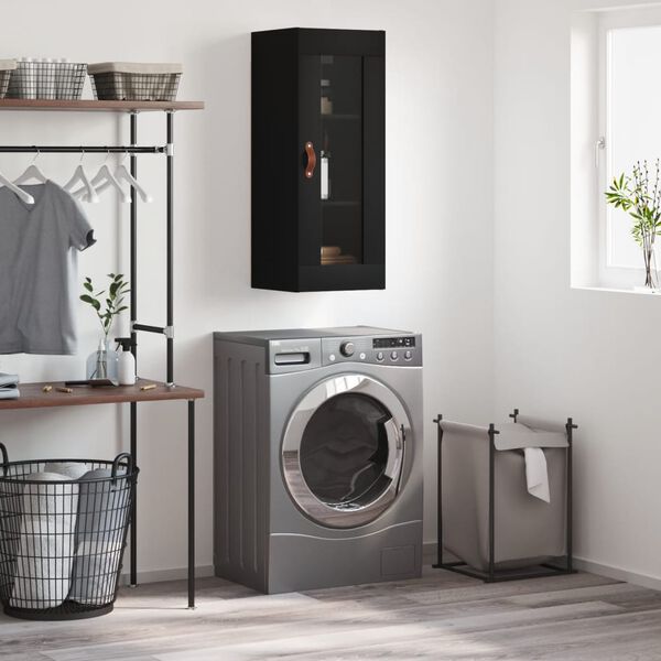 vidaXL N&aacute;stěnn&aacute; skř&iacute;ňka čern&aacute; 34,5 x 34 x 90 cm