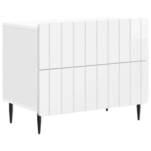 vidaXL Nočn&iacute; skř&iacute;ňka B&iacute;l&aacute; s vysok&yacute;m leskem 62 x 34,5 x 49,5 cm
